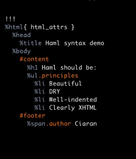 Sintaxis prepocesador html Haml