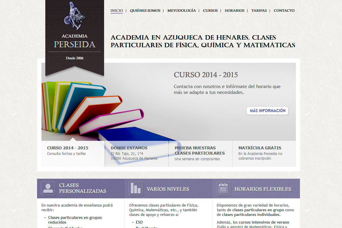 Página de inicio. Academia Perseida - Home