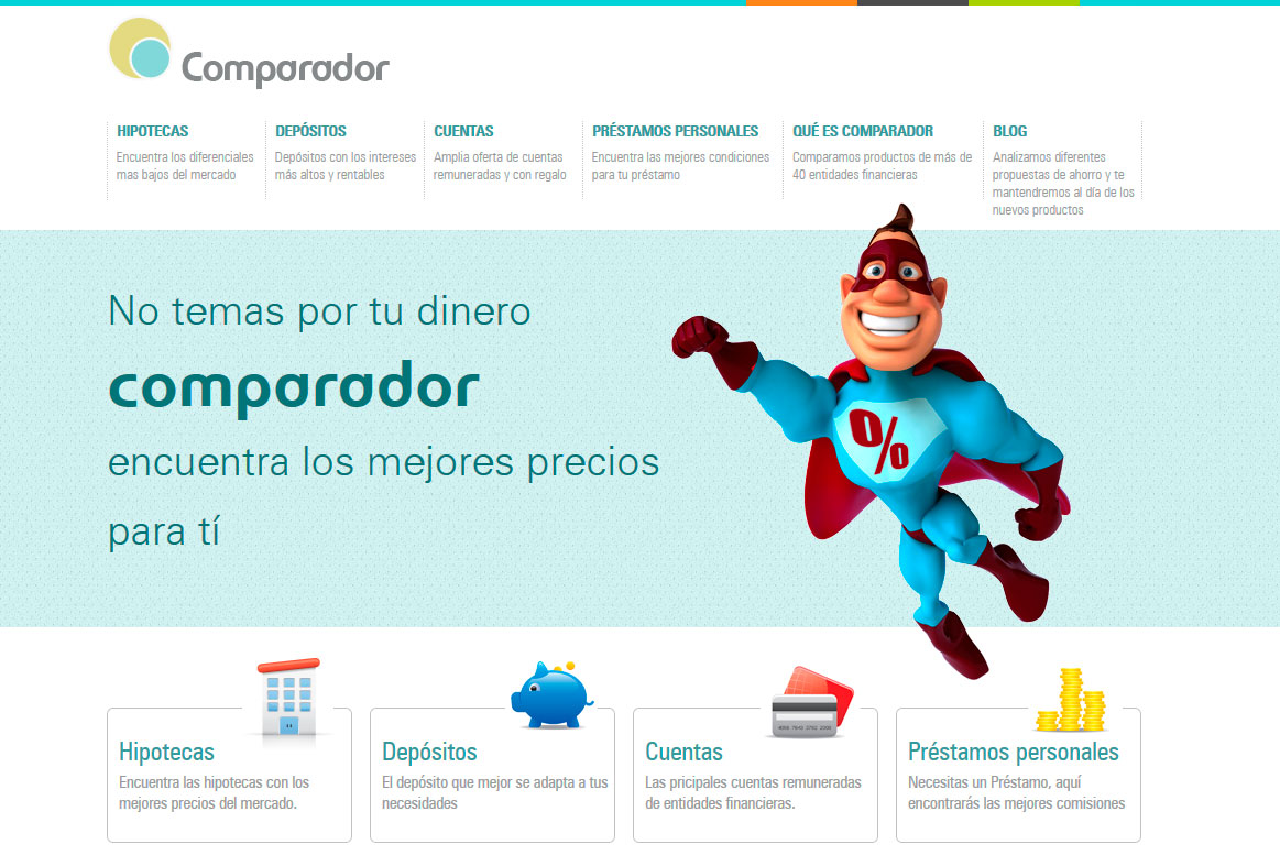 <strong>Página de inicio.</strong> Bankinter - Comparador - Home