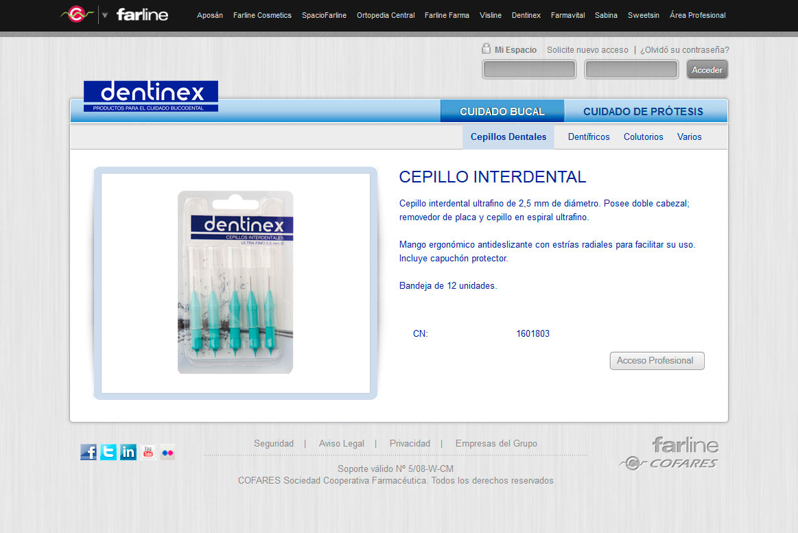 <strong>Dentinex - Detalle producto</strong> Cofares - Dentinex