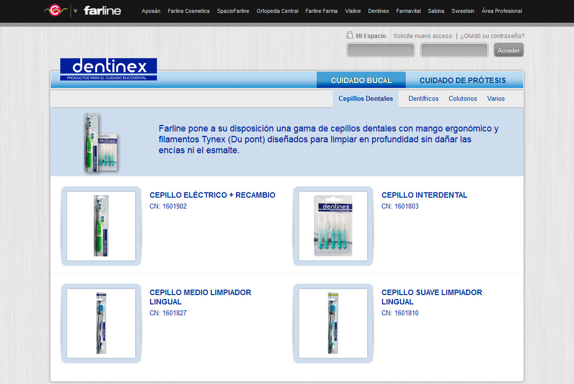 <strong>Dentinex - Listado productos</strong> Cofares - Dentinex