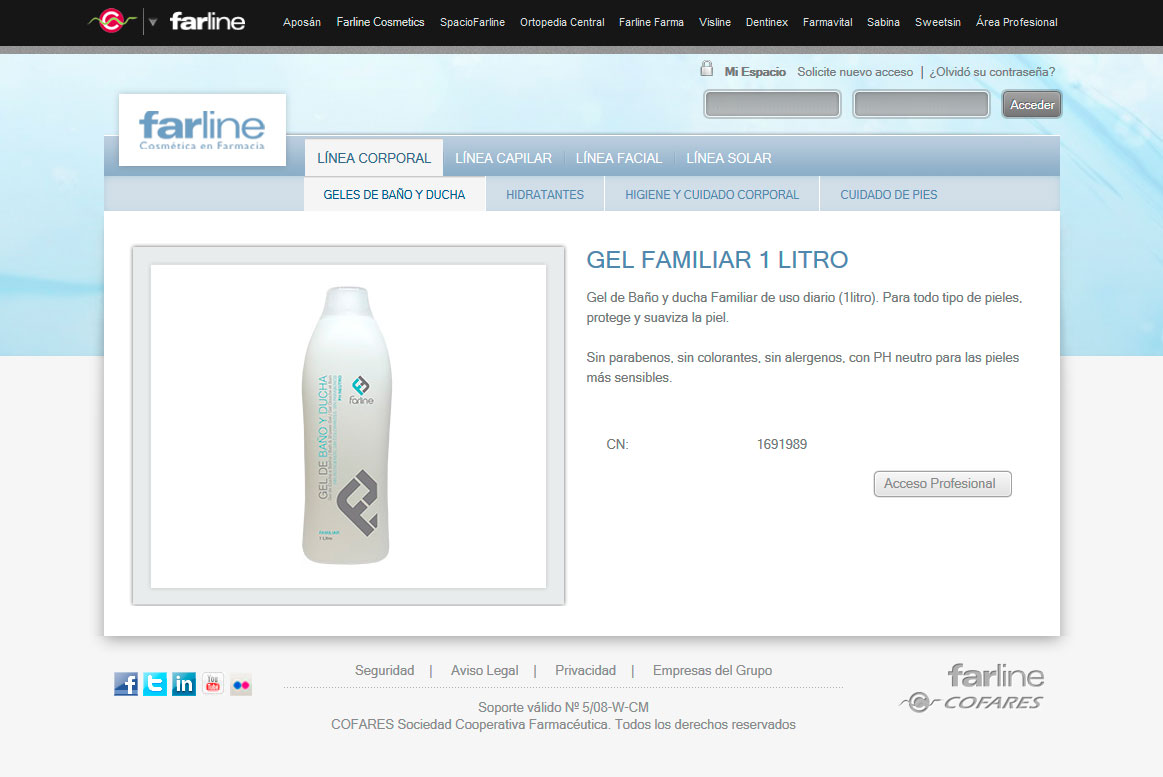 <strong>Farline Cosmetics - Detalle producto</strong> Cofares - Farline Cosmetics