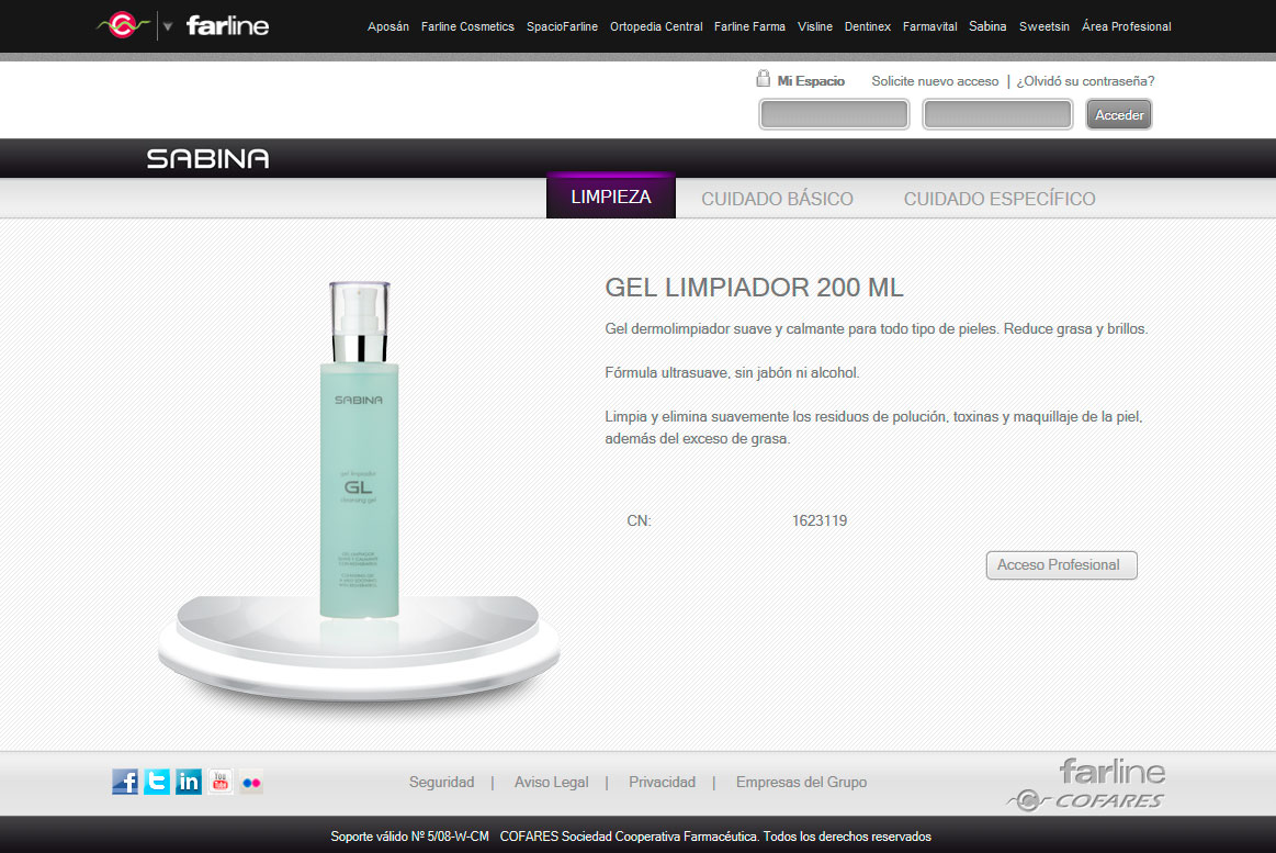 <strong>Sabina - Detalle producto</strong> Cofares - Aposán