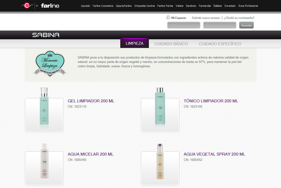 <strong>Sabina - Listado productos</strong> Cofares - Aposán