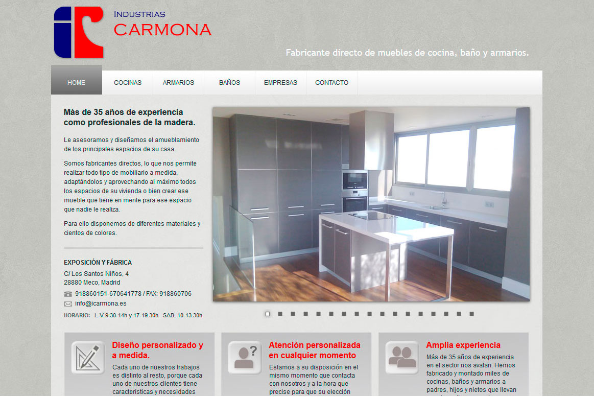 <strong>Página de inicio.</strong> Industrias Carmona - Home