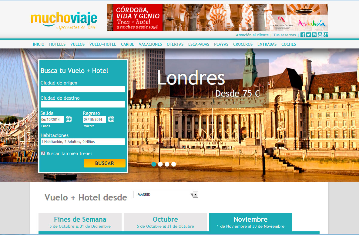 <strong>Página de inicio</strong> Muchoviaje - Home