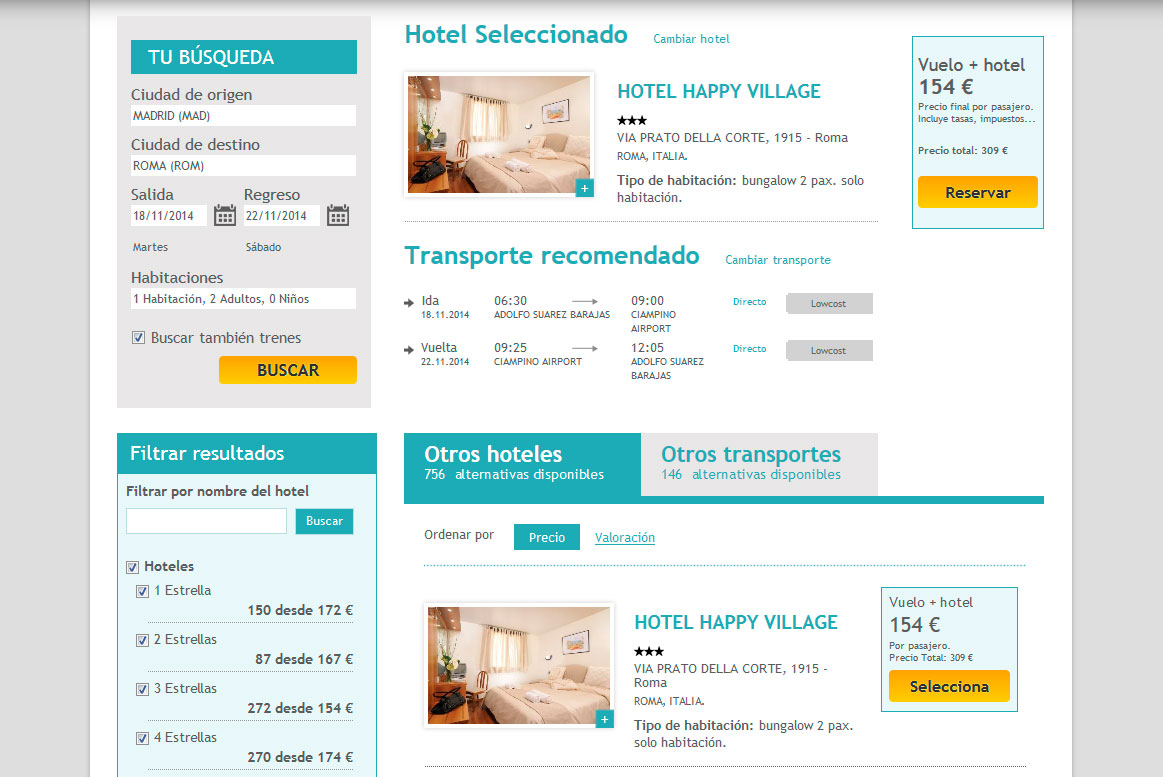 <strong>Listado de resultados</strong> Muchoviaje - Resultados