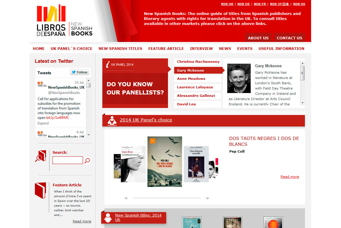 <strong>Página de inicio.</strong> New Spanish Book - Home