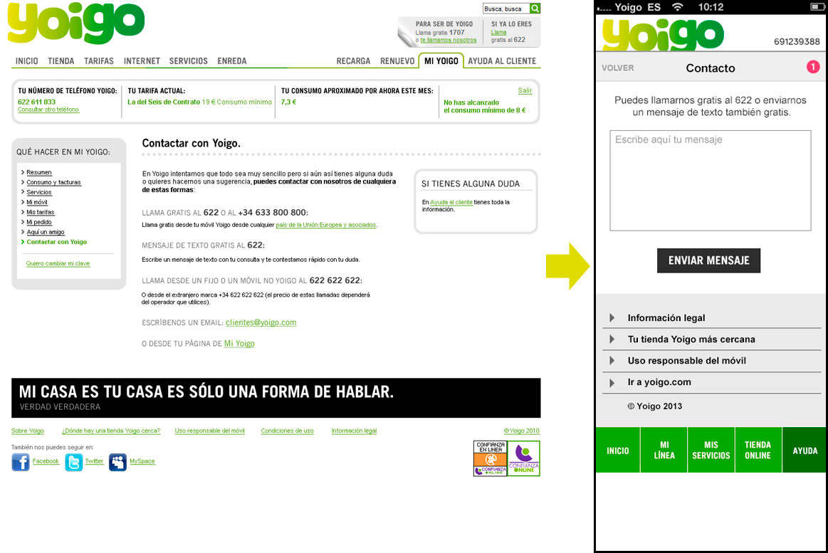 <strong>Contactar con Yoigo</strong> Yoigo - Contactar con Yoigo